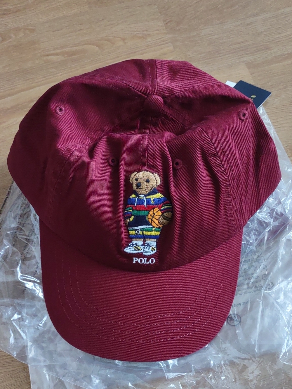 Polo by Ralph Lauren Maroon Baseball Cap with Embroidered Bear